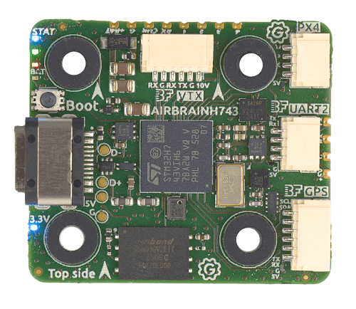 AirbrainH743 flight controller frontal view